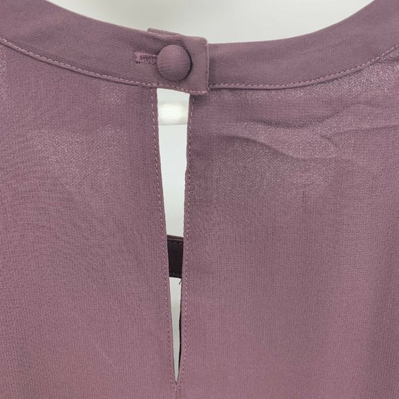 CAbi Entice Sheer Plum Blouse Top Long Sleeve Lg - Picture 11 of 11